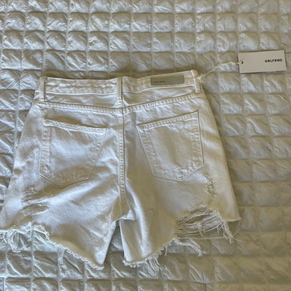 GRLFND white Jourdan denim cutoff shorts in tear it up - Picture 11 of 13